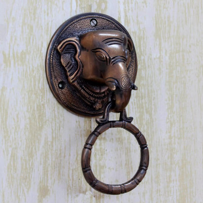 Porte-cognement de porte en laiton éléphant arrivée Mocanaqua