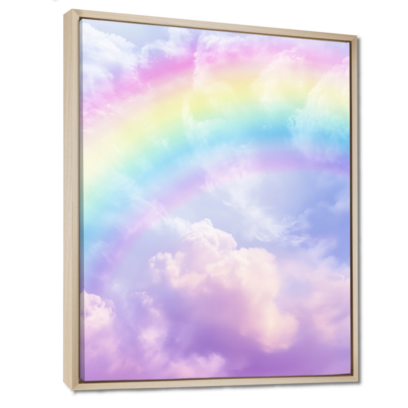 Art mural ludique pastel doux - mauve ludique, H 32 po x l 24 po, Cadre naturel flottant