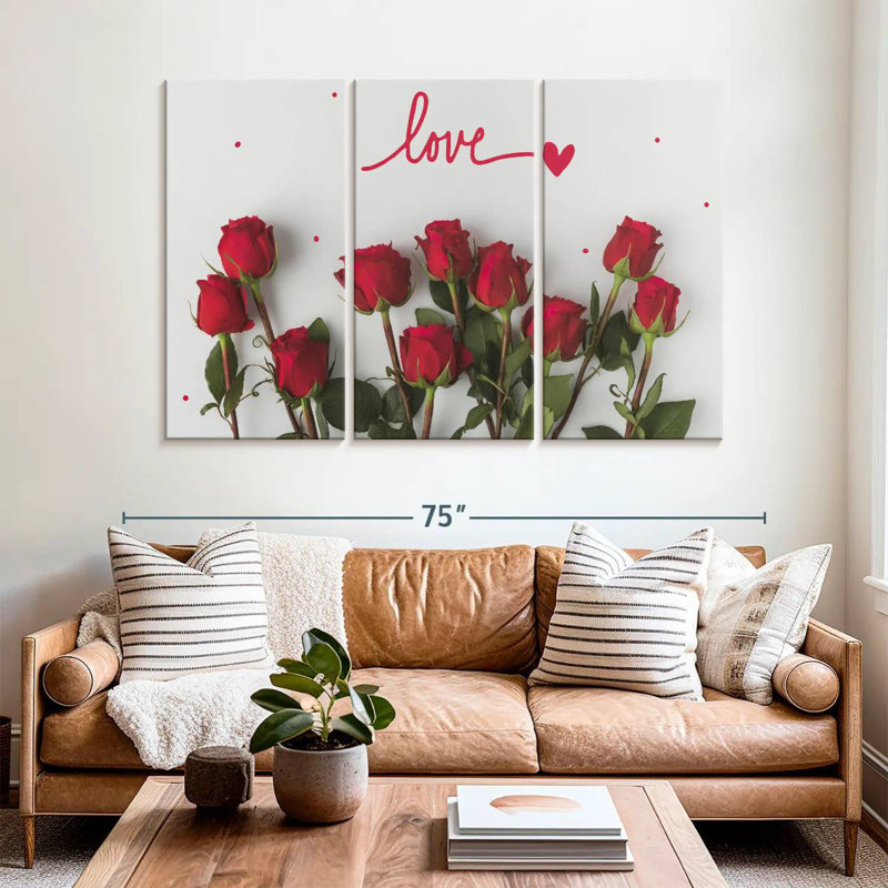 Harnek Love Red Roses, 42" H x 65" W