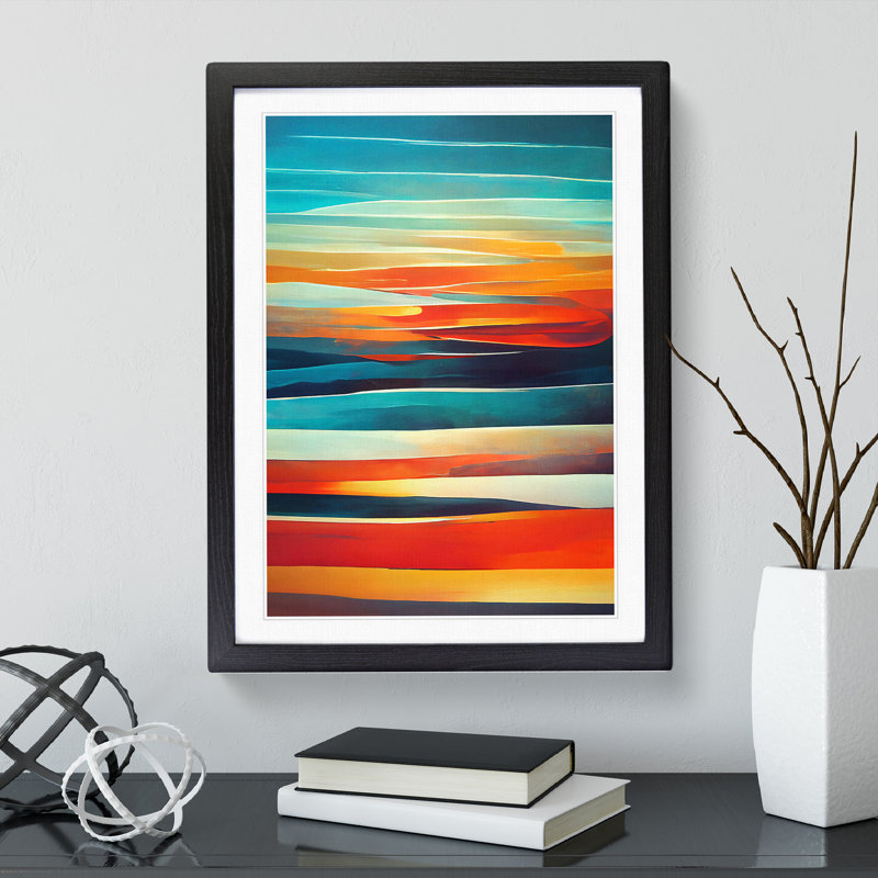 Abstract Sunset No.2 - Framed Print, Black Framed, 64cm H x 46cm W x 2cm D