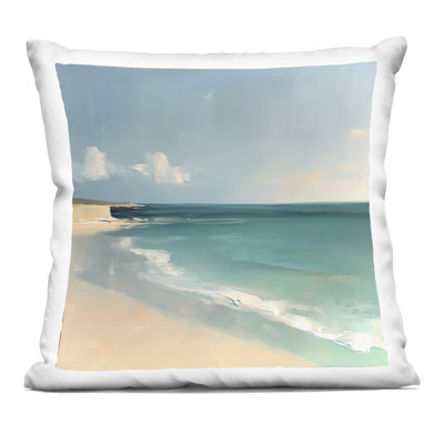 Turquoise Horizons Abstraction Decorative Printed Throw Pillow design by Annabelle Hall