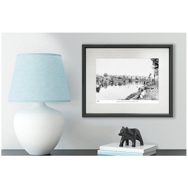 Hampstead, Bathing Pond 1898 by Francis Frith - Single Picture Frame Print, 40cm H x 50cm W x 2.3cm D
