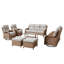 Ensemble de mobilier d'extérieur en osier 8 pièces Carolina avec canapé, 4 chaises pivotantes et table basse Carolina-110923174