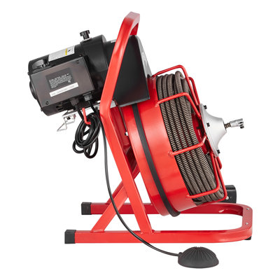 Drain Cleaner Machine Drain Auger 75FT X 1/2 Inch Manual Feed & 4 Cutters