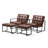 Buren Vegan Leather Armchair and Stool Set-90988298