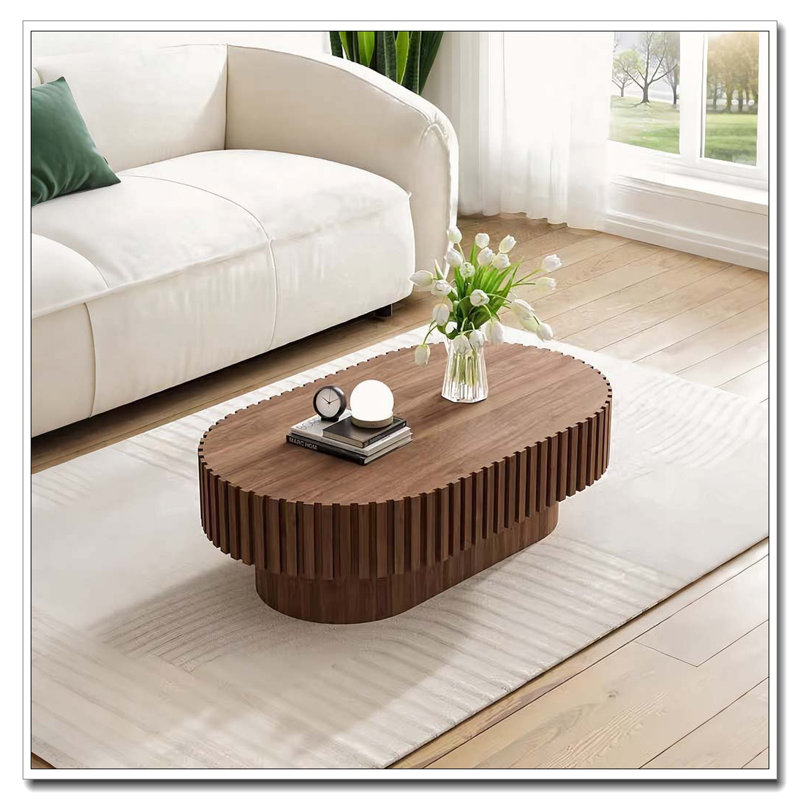Table basse ovale, table basse en bois classique pour le salon