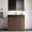 Meuble-lavabo de 36 pouces avec lavabo à quartz noir - Rangement autoportant moderne-1195183258
