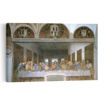 The Last Supper, 1495-97 Abstract Contemporary Wall Art Print 1 Piece Wrapped Canvas Wall Art