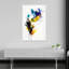 Vibrant Paint Splash Abstract Contemporary Modern Violet Wall Art Print 1 Piece Wrapped Canvas Wall Art-414042216