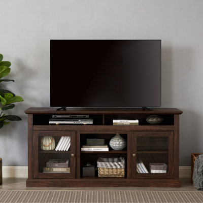 65 Inch Tv Stand, Brown Entertainment Center, Media Console With Large Storage, 60" X 15.85" 29", Practical Design Stand For Up To Tvs, Cable Management System And 29