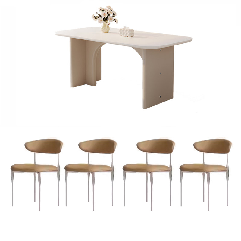 table de salle à manger et chaise de style, H 29,9 po x L 70,8 po x l 31,4 po, Blanc