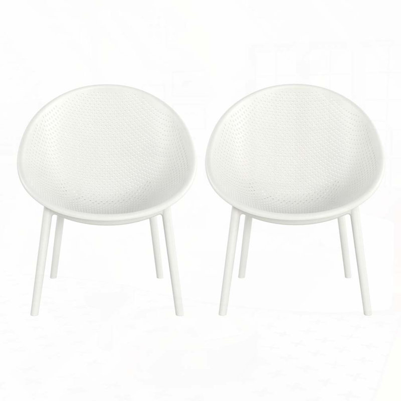 Outdoor Patio Club Chair, White
