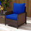 4 coussins et coussins de mobilier de patio, bleu marine, siège de détente extérieur bleu