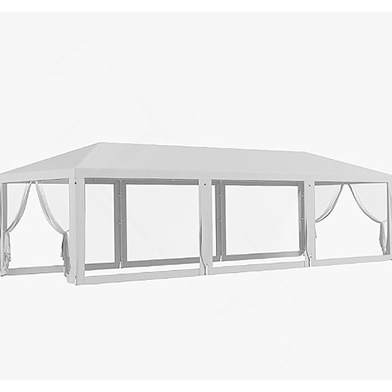 Abri ombragé, tente de fête, auvent extérieur et pavillon de jardin avec parois latérales amovibles, Blanc