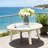 27.56" Round Acacia Wood Outdoor Coffee Table