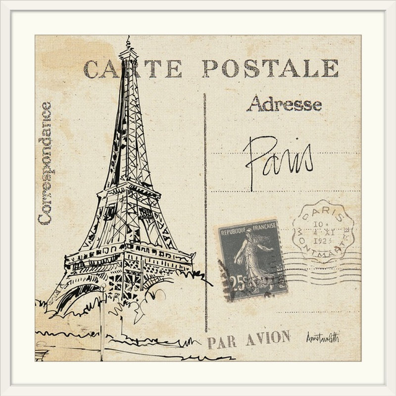 « iii » anne tavoletti, impression Postcard Sketches, Cadre blanc, H 24 po x l 24 po x P 1 po