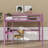 Twin Elevated Rubber Wood Loft Bed, Complete With Safety Guardrail, Integrated Desk, Ladder-1831519184