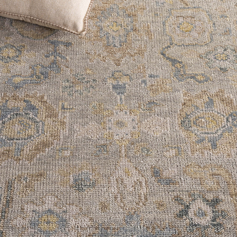 Samarkand 122 Area Rug In Grey / Gold, Rectangle 6' x 9'