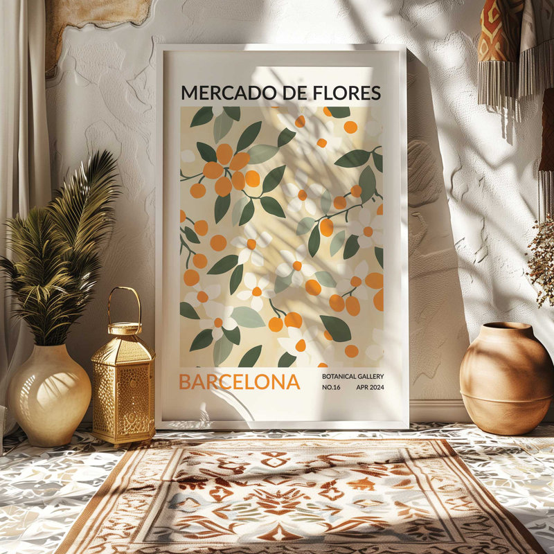 "Barcelona Flower Market", reproduction encadrée, H 14 po x l 11 po, Impression sans cadre, Ne s’applique pas