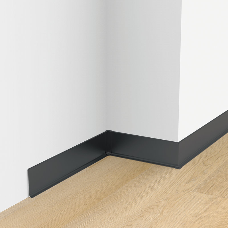 Coin intérieur en aluminium noir mat (ensemble de 4), Noir