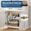 Buffet Farmhouse de 33,5 pouces de largeur, armoire à café avec 4 tiroirs, 2 portes d'armoire et poignées élégantes en or-1045572336