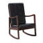 Chaise berçante confortable en cuir synthétique brun foncé - Garniture pour cuir élégant