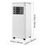 Climatiseur portatif, climatiseur autoportant 3 en 1 ASHRAE (5000 BTU SACC) 8 000 BTU, avec panneau tactile à DEL et télécommande, minuterie 24 heures, refroidissement, déshumidificateur, ventilateur d'intérieur, blanc