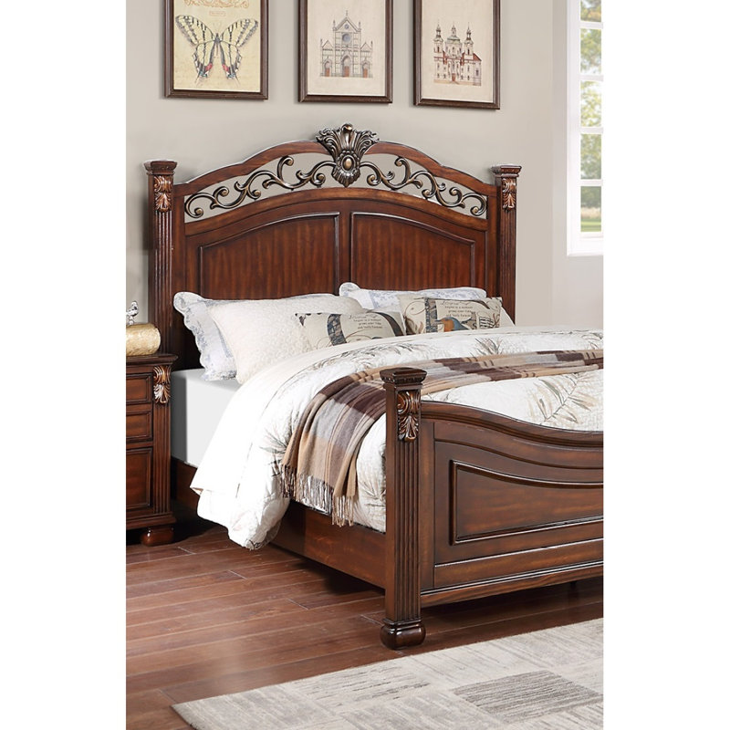 Formal Traditional    1Calinia   Bed Tufted Faux Leather Headboard Footboard Bedframe, California King