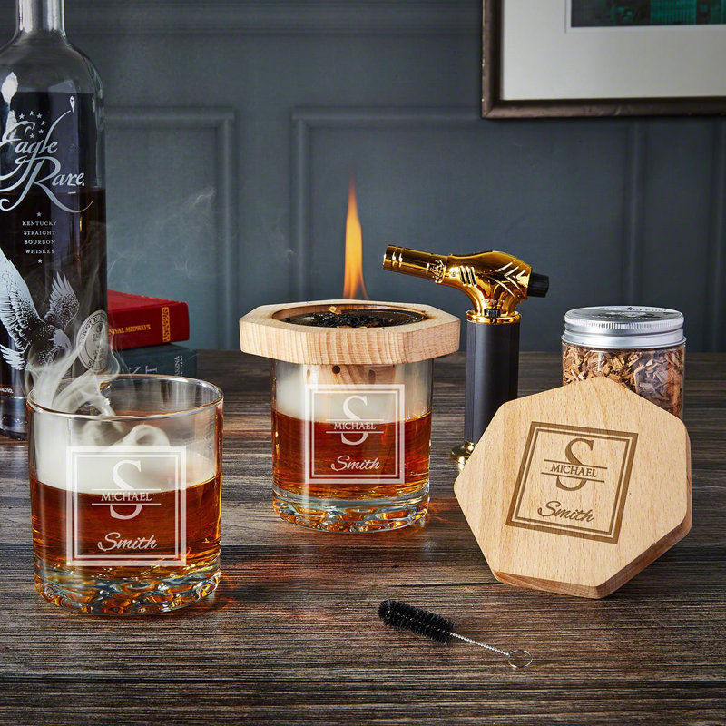 Home Wet Bar Black Diamond Personalized 7Pc Whiskey Smoker Kit With Two ...
