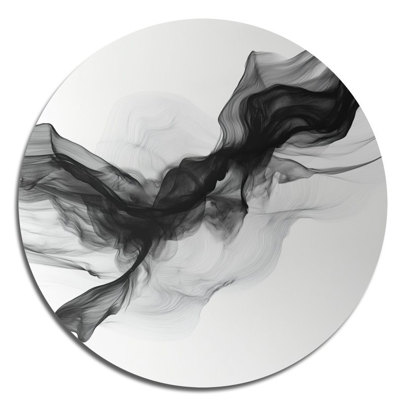 «Monicol Drift» - art mural abstrait en métal rond, L 29 po x H 29 po