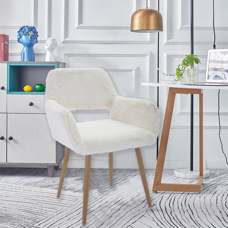 Chaise de travail en fausse fourrure Lacrera