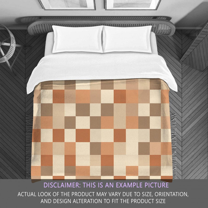 Terracotta Block Grid Comforter, Twin Extra Long Comforter