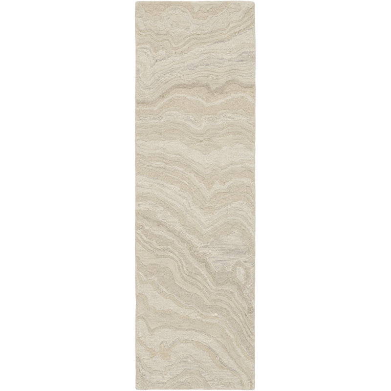 Ilijan Abstract Area Rug in Beige, Rectangle 2'3" x 7'6"