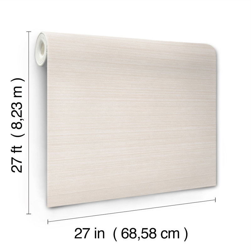 Striped Vinyl Wallpaper Roll, Natural