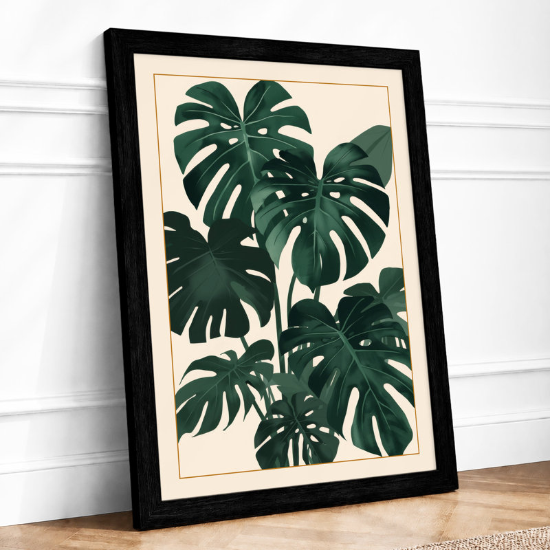 Monstera Foliage Botanical - Print, Black, A3 - 42.0 x 29.7 cm