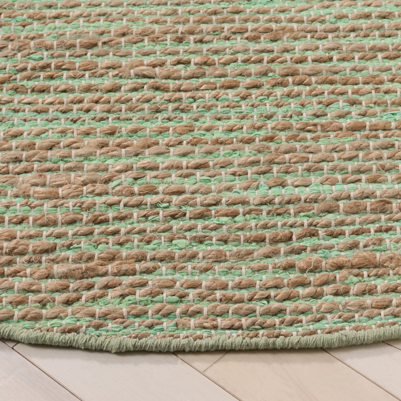 Cape Cod 236 Hand Woven Jute; Cotton No Pattern Rug, Round 6'