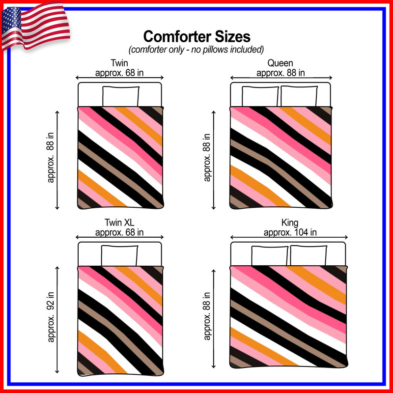 Diagonal Multicolor Stripes Comforter, Twin