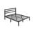 Queen Elegant Metal Bed Frame with Classic Headboard, Under-Bed Storage, Easy Assembly, Black-1150626100-1150626105