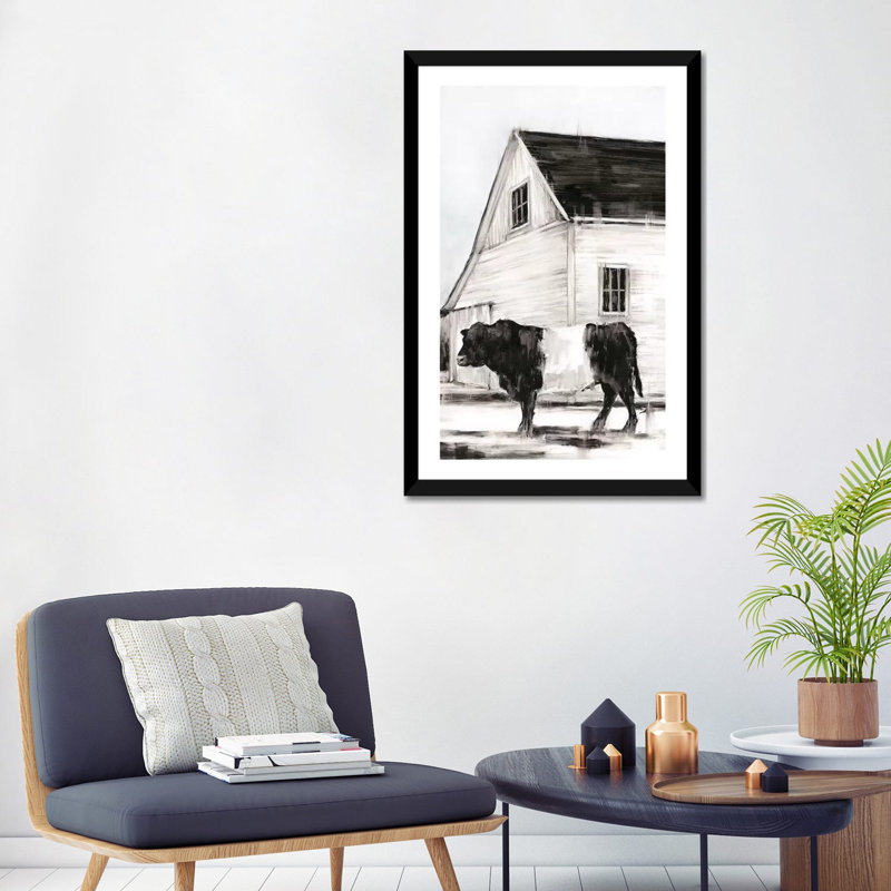 Ceinture Galloway II par Ethan Harper - reproduction d'art, H 32 po x l 24 po x P 1 po, Papier encadré noir, Blanc