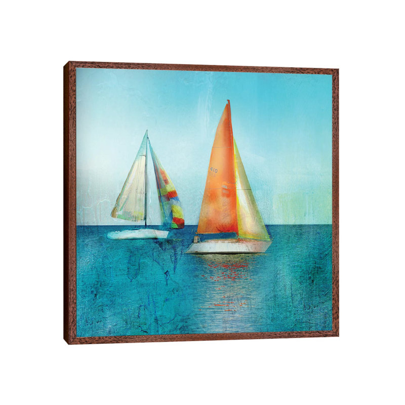 Colour Tint Sail - Painting on Canvas, Classic Brown Wood Framed, 45.72 cm H x 45.72 cm W