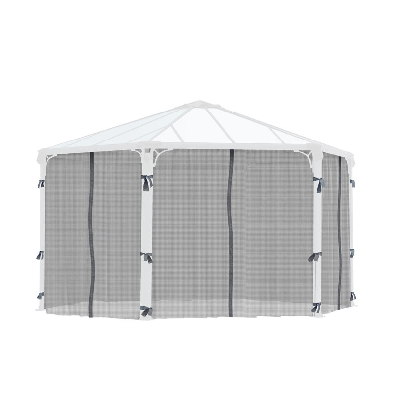 Gray Polyester Gazebo Netting Set for Roma and Monaco Models