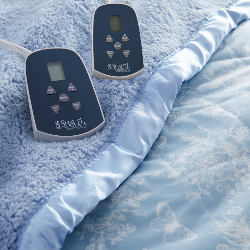 Couverture électrique en sherpa Micro Flannel®, Grand, Toile Wedgewood