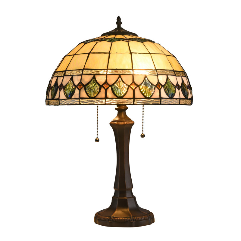 Lampe de table géométrique 22 po 2 lumières tiffany Una