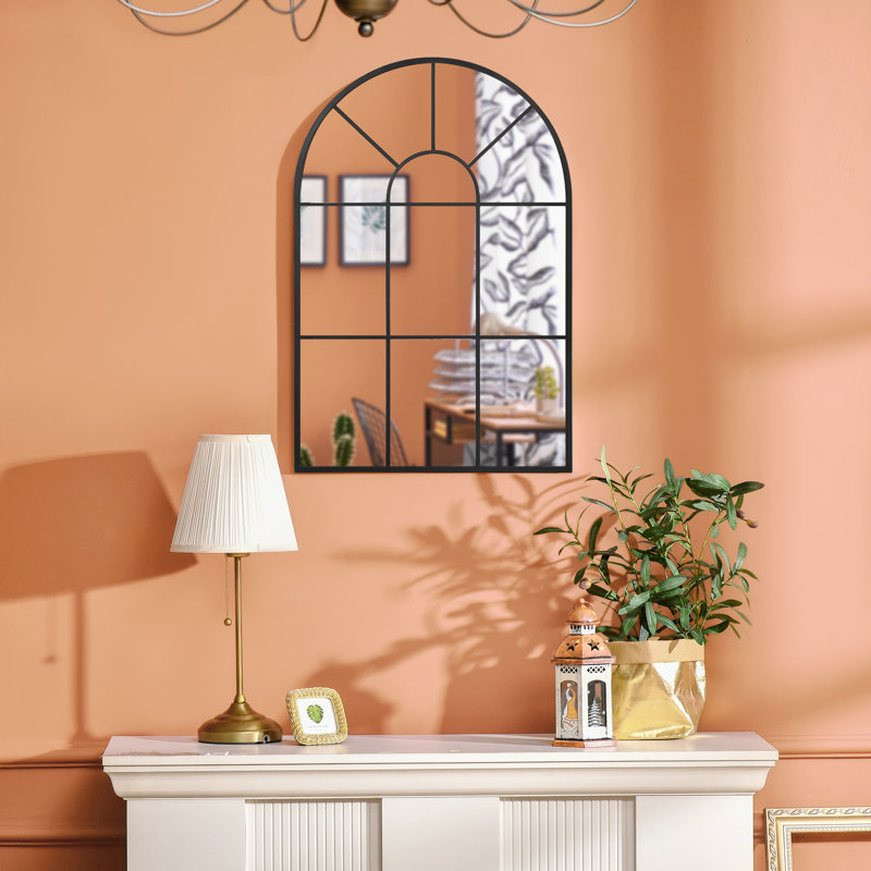 Metal Arch Mirror with Hooks