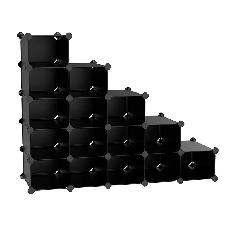 Range-chaussures empilable pour 16 paires, Noir