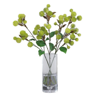 Ensemble de 6 petites fleurs artificielles à motif de petites fleurs artificielles à motif de pissenlit 51 cm / 20,1 po de long, vert