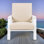 Fauteuil club moderne Adirondack - Structure en bois d'acacia avec coussin résistant aux intempéries