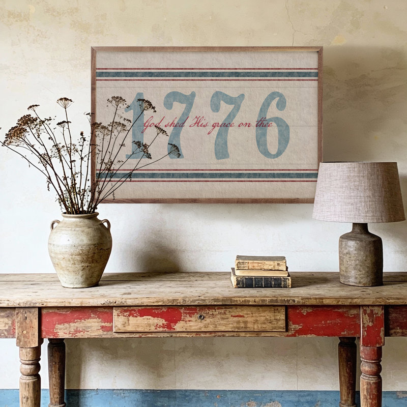 1776 : Dieu a répandu sa grâce – Americana, H 5 po x l 8 po