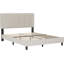 Structure de lit double avec tête de lit, support en lattes de bois, blanc-306813695-306813664