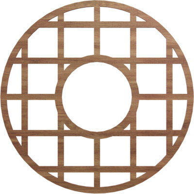 Médaillon de plafond ajouré en bois d'aulne 26 po x 9 pi 9 po x P 1/4 po